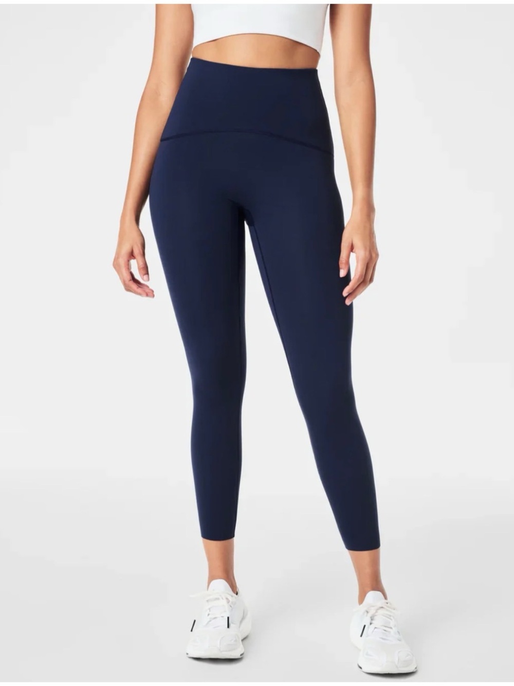 Spanx Women’s Sz L Navy Blue Booty Boost High Rise 7/8 Leggings Super Soft